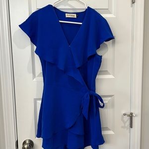 Royal blue wrap romper